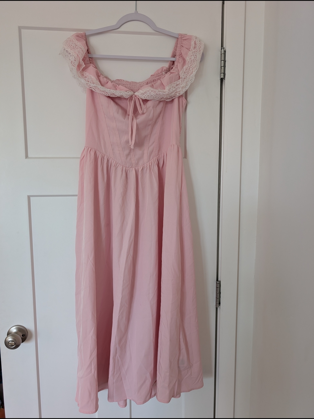 Pink Princess Lace-Trim Dress Size Medium